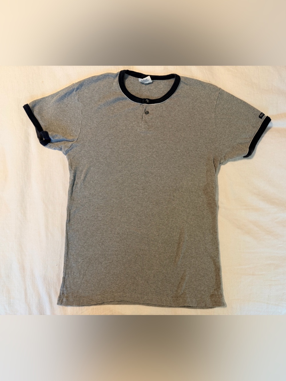 Polo by Ralph Lauren Grey Henley Tee with Black Trim